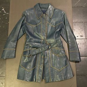 Leather jacket vintage blue